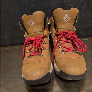 Columbia Brown Hiking Boots with Red Laces
